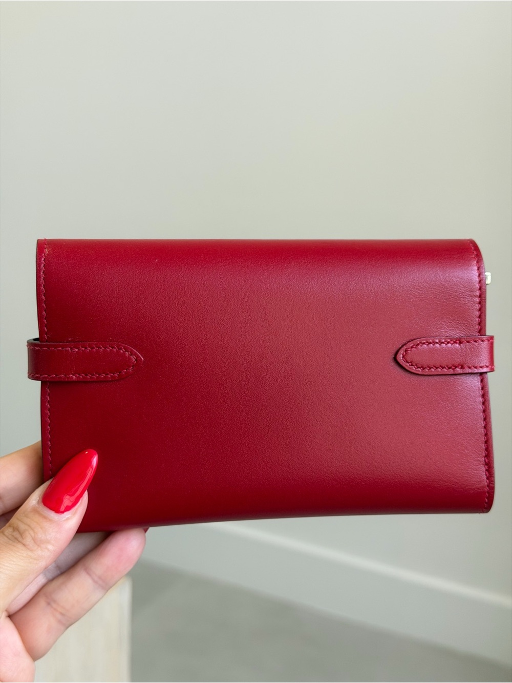 Hermes Rouge Box Kelly Wallet with Gold Hardware 2017 - Picture 3 of 7